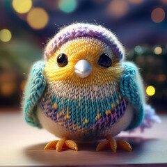 Colorful Wool Bird &ndash; Handmade Yarn Animal Sculpture
