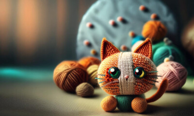 Orange Wool Cat with Whitespace