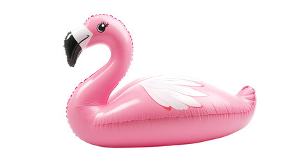 Pink Inflatable Flamingo Toy isolated on a transparent background 