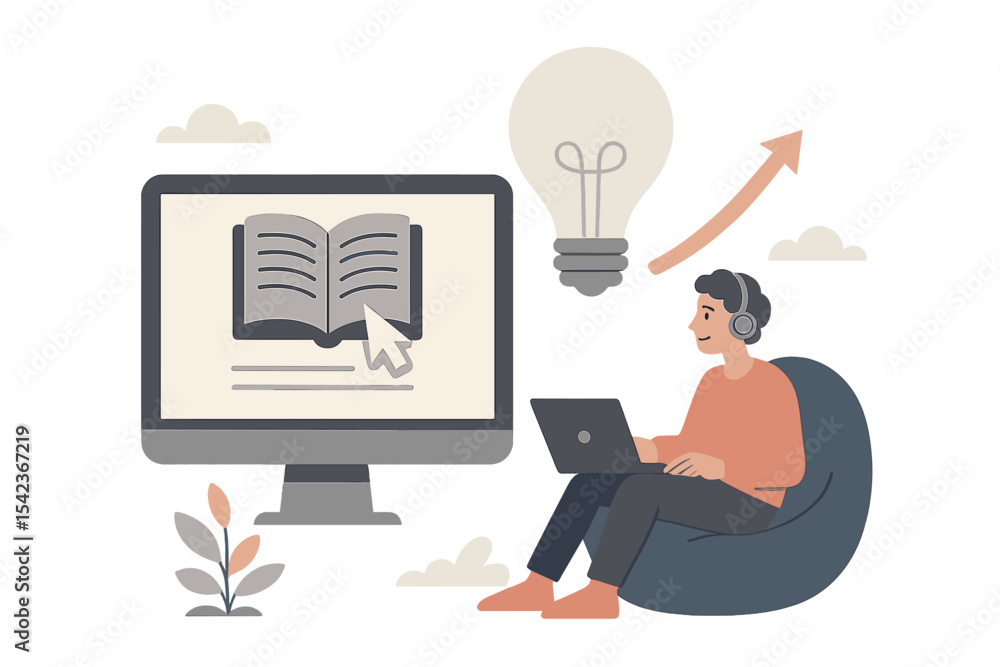 Aufkleber online education and digital coursework for intellectual expansion tiny human concept, utilizing per