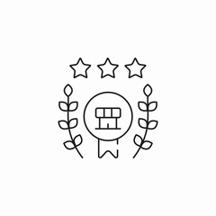 award medal stars icon sign vector
