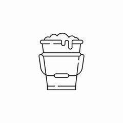 cleaning soap bucket icon sign vector