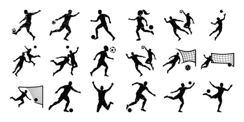 Football players shoot silhouette illustration