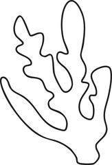 Coral outline vector illustration Hand-drawn art line Great for coloring book, greeting cards, educational material, kids party invitations