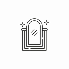 freestanding arched mirror icon sign vector