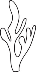 Obraz premium Coral outline vector illustration Hand-drawn art line Great for coloring book, greeting cards, educational material, kids party invitations