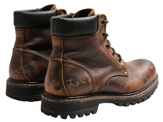 Distressed Brown Leather Boots Rugged Style and Durability