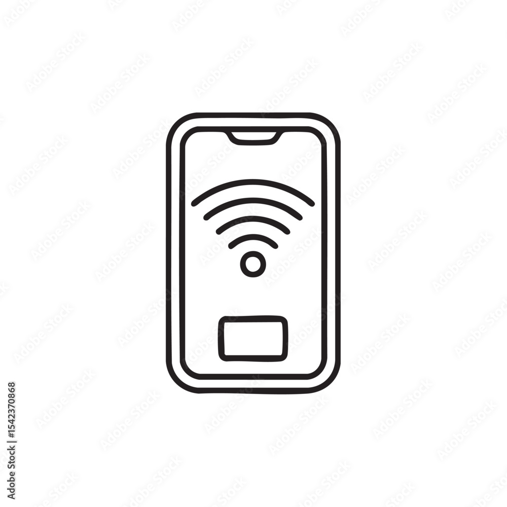Poster simple mobile device showing wireless connection indicator