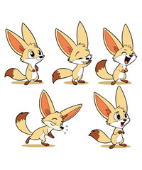 A cute funny-fennec-fox Cartoon Character 2
