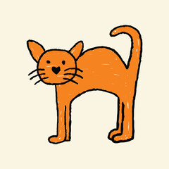 kids drawing scribble cat illustration
