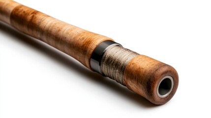 A close-up of a wooden spool with thread, showcasing intricate craftsmanship, symbolizing creativity and the art of making with a focus on handmade quality.