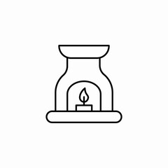burning oil lamp icon sign vector