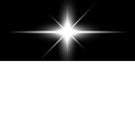 white glowing starburst light effect on transparent background, sunlight effect, light, sunlight special lens flare light effect