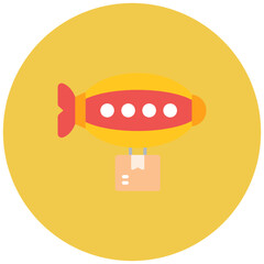 Airship icon vector image. Can be used for Shipping. © SAMDesigning
