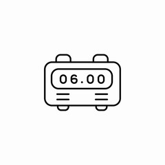 digital alarm clock icon sign vector
