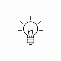 glowing light bulb icon sign vector