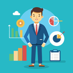 businessman with graph