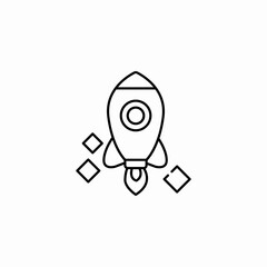 rocket launch startup icon sign vector