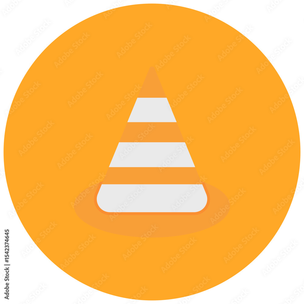 Poster traffic cone icon vector image. can be used for emergency service.