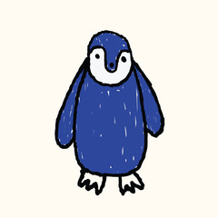 kids drawing scribble penguin illustration