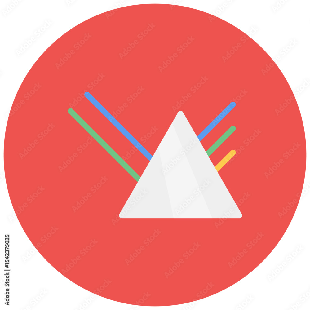 Poster triangular prism icon vector image. can be used for lighting.