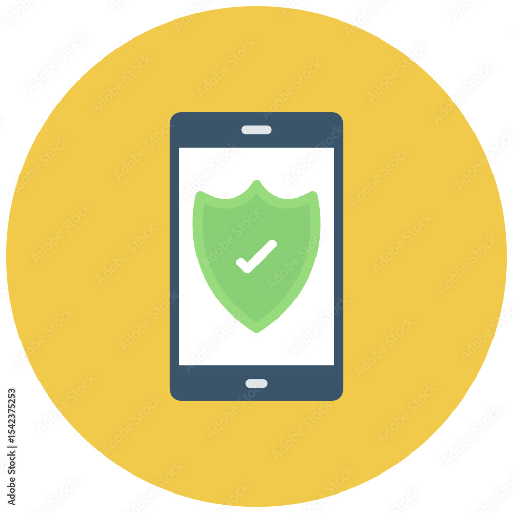 Poster mobile security icon vector image. can be used for privacy.