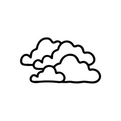 Black Line Drawing Multiple Clouds Simple Hand Drawn Environmental Icon weather nature