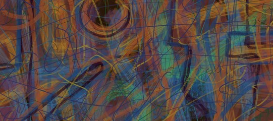 Abstract image for printing. Picture for modern interiors. The picture is painted by hand on a tablet. © neurostructure