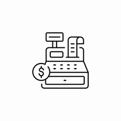 cash register receipt icon sign vector