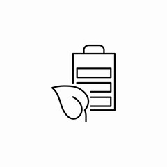 eco friendly battery icon sign vector