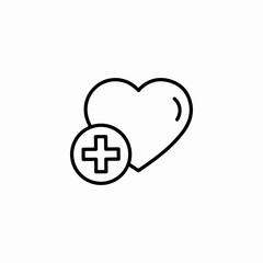 heart plus symbol icon sign vector