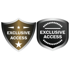Fototapeta premium Exclusive Access Shield Icon Set - Premium Security & VIP Entry Vector