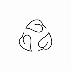 leaves recycle symbol icon sign vector