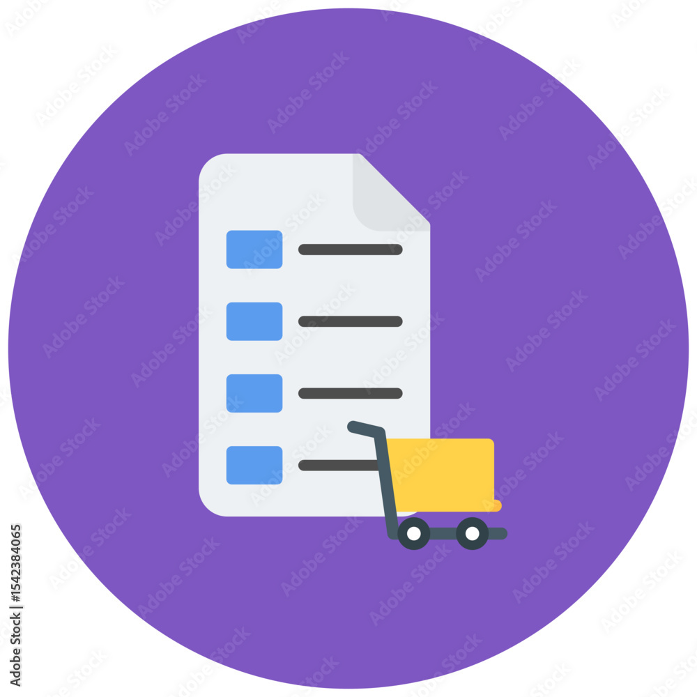 Poster cart summary icon vector image. can be used for ecommerce store.