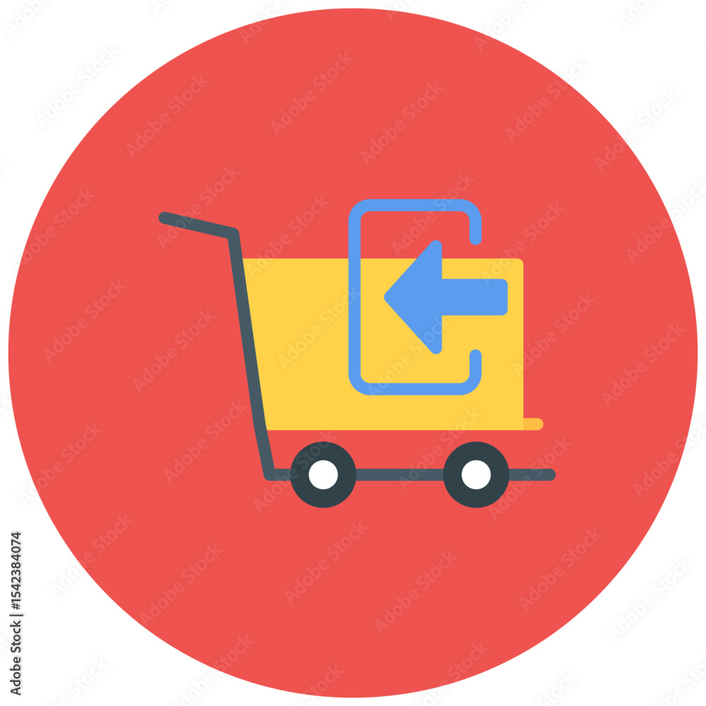Poster cart returned icon vector image. can be used for ecommerce store.