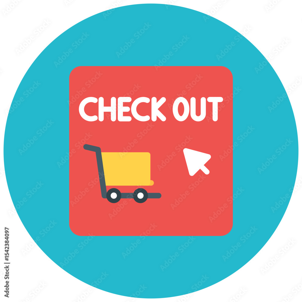 Poster checkout button icon vector image. can be used for ecommerce store.