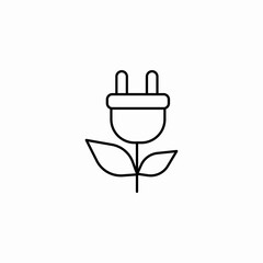 plant power plug icon sign vector