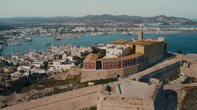 The Town of Ibiza Seen From an Aerial View of the Dalt Vila Fortiress