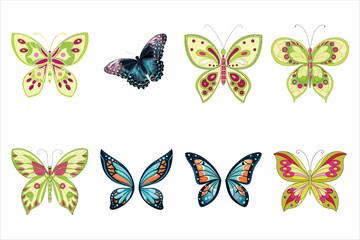 Fototapeta premium Colorful Butterfly Illustrations Set for Design Inspiration
