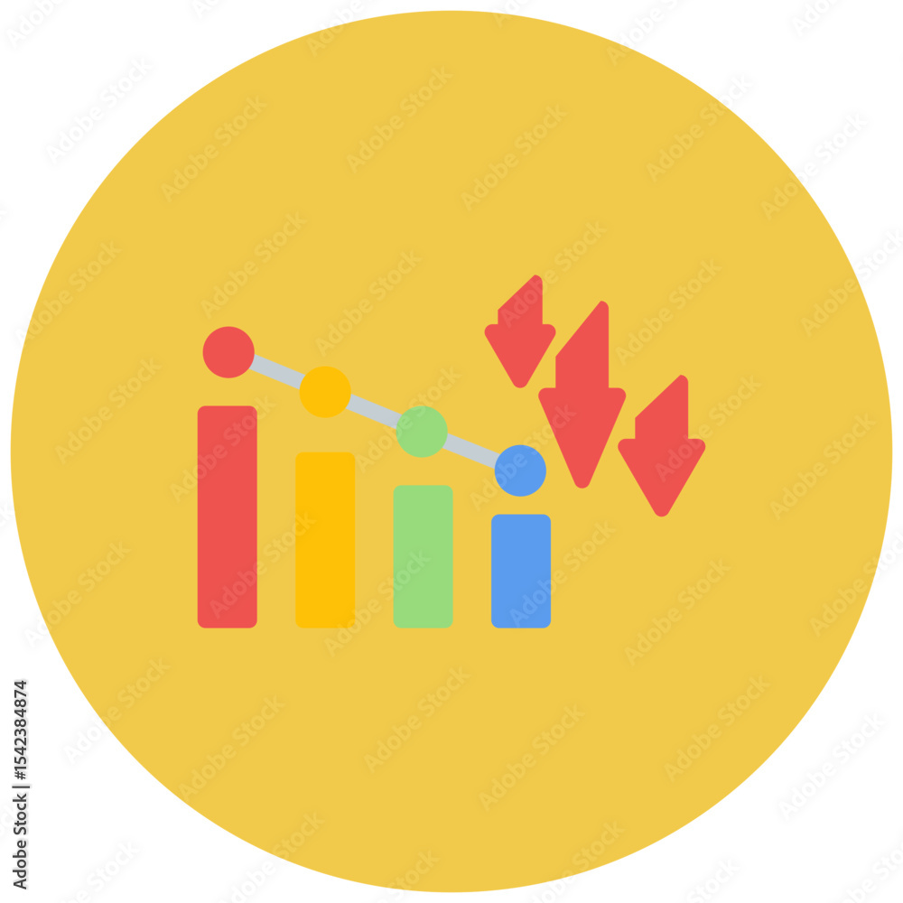 Poster burn down chart icon vector image. can be used for project assesment.