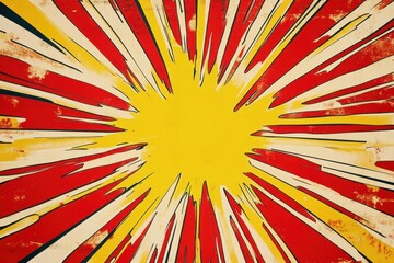 Fototapeta premium Vivid Comic Book Star: Retro Pop Art with Explosive Lightning and Dynamic Background