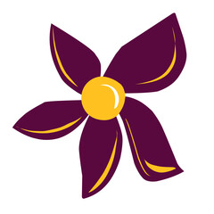 glass flower vector illustration brown and gold color