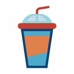 Cold beverage in a cup. Vector illustration of a drink.