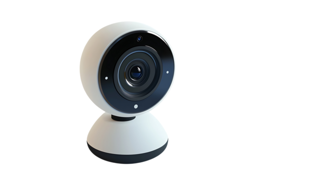  webcam for your needs: white camera for streaming and video conferencing at home or office isolated on transparent background