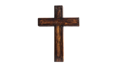 Wooden cross christianity symbol jesus christ religion faith hope love salvation spiritual easter crucifix  isolated on transparent background