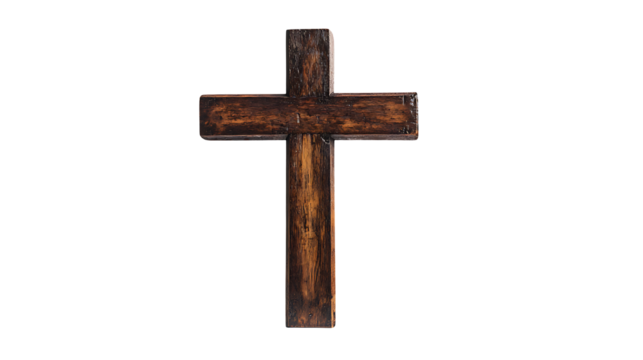 Wooden cross christianity symbol jesus christ religion faith hope love salvation spiritual easter crucifix  isolated on transparent background