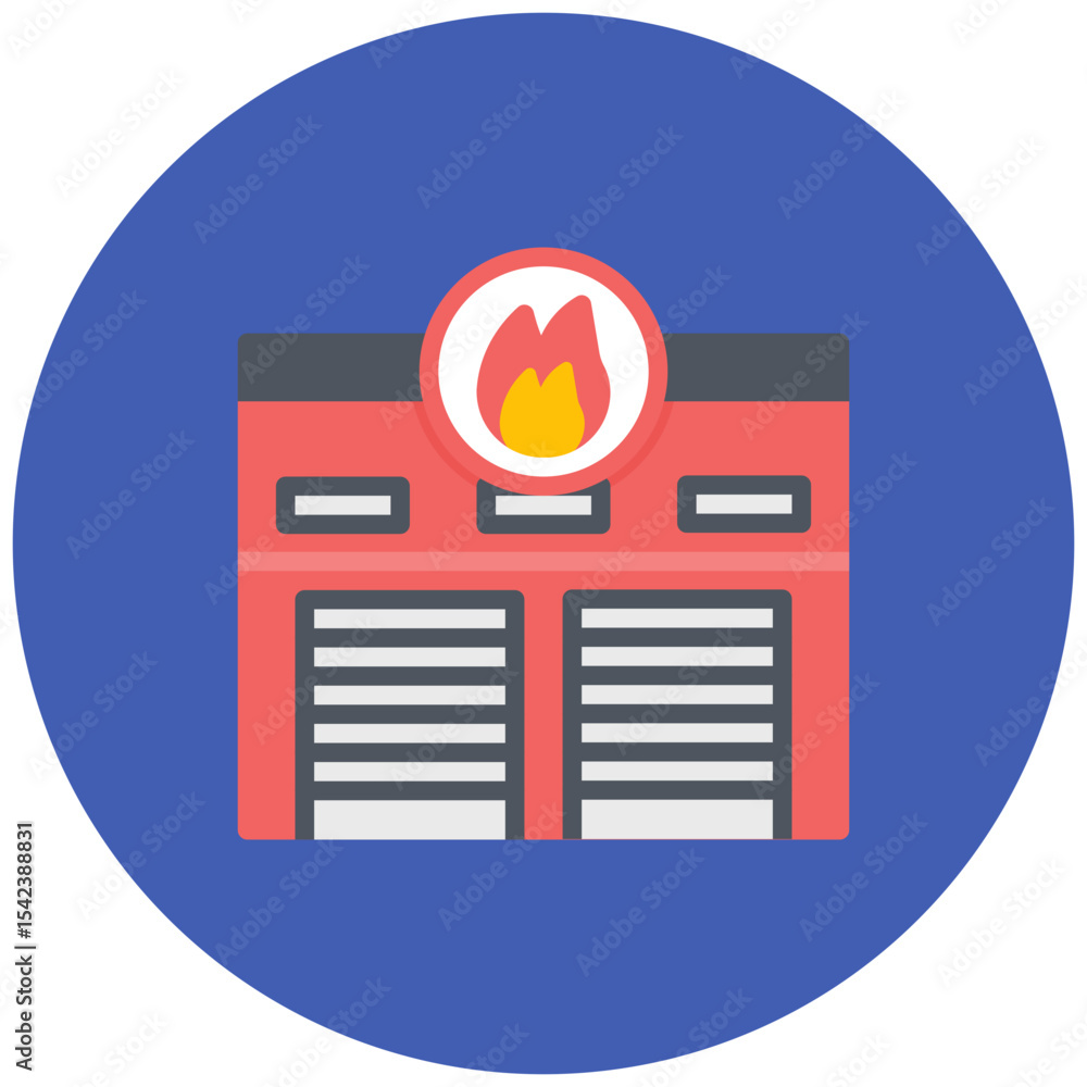 Aufkleber fire station icon vector image. can be used for public utilities.