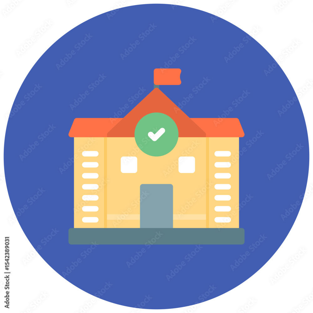 Poster public school icon vector image. can be used for public utilities.
