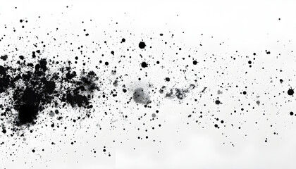 Abstract grunge texture with pin dots in black, white colors. Chaotic scattered ink blots, paint drops on light background