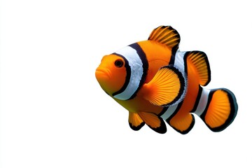 Colorful clownfish gracefully swimming in clear waters of a vibrant coral reef during a sunny day